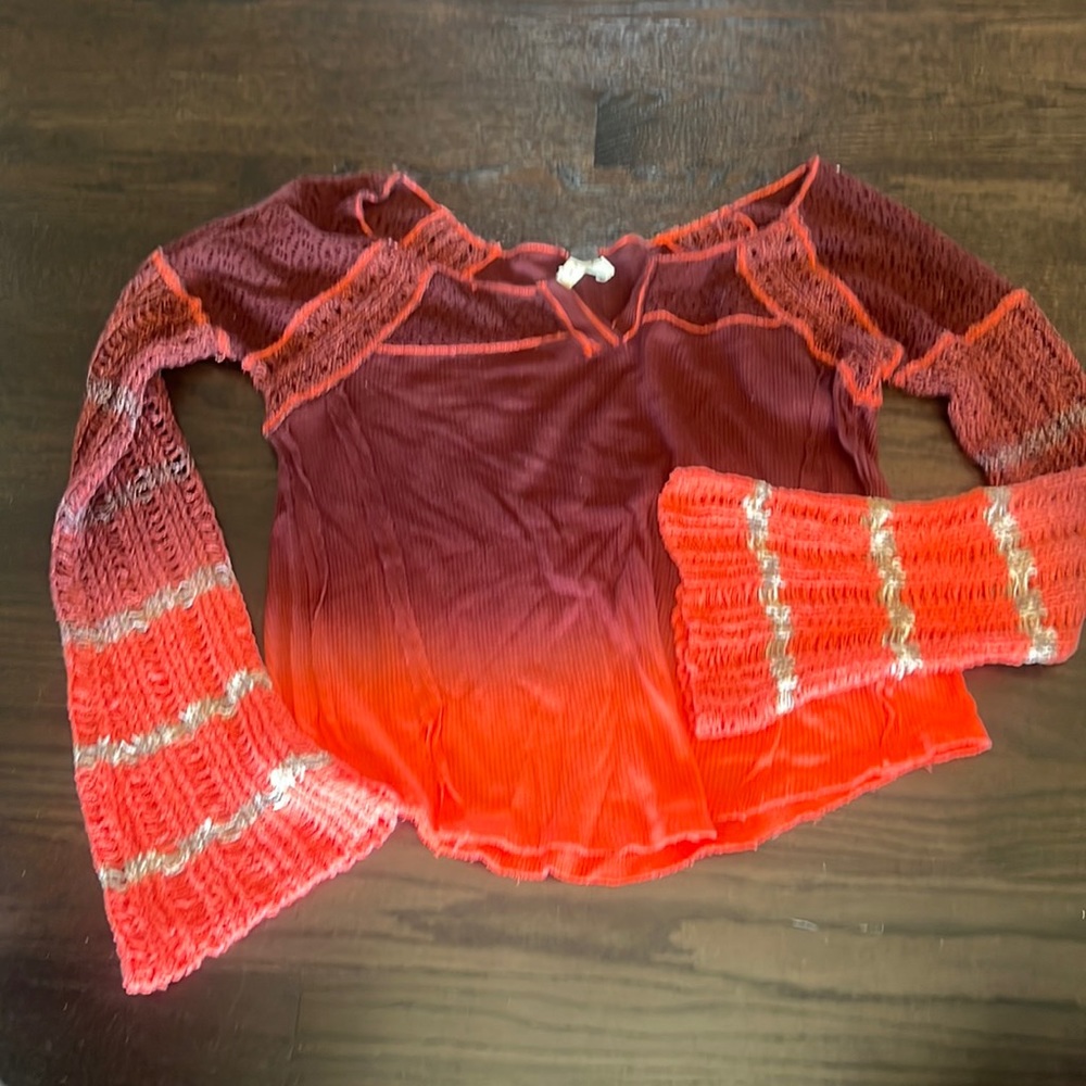 We The Free bell sleeve top